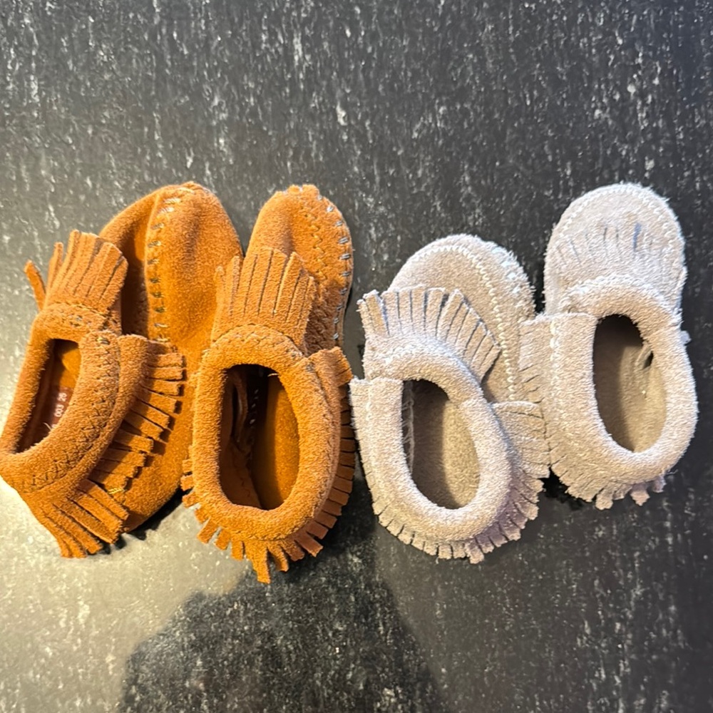 Cozy Brown and Gray Moccasins with Textured Design